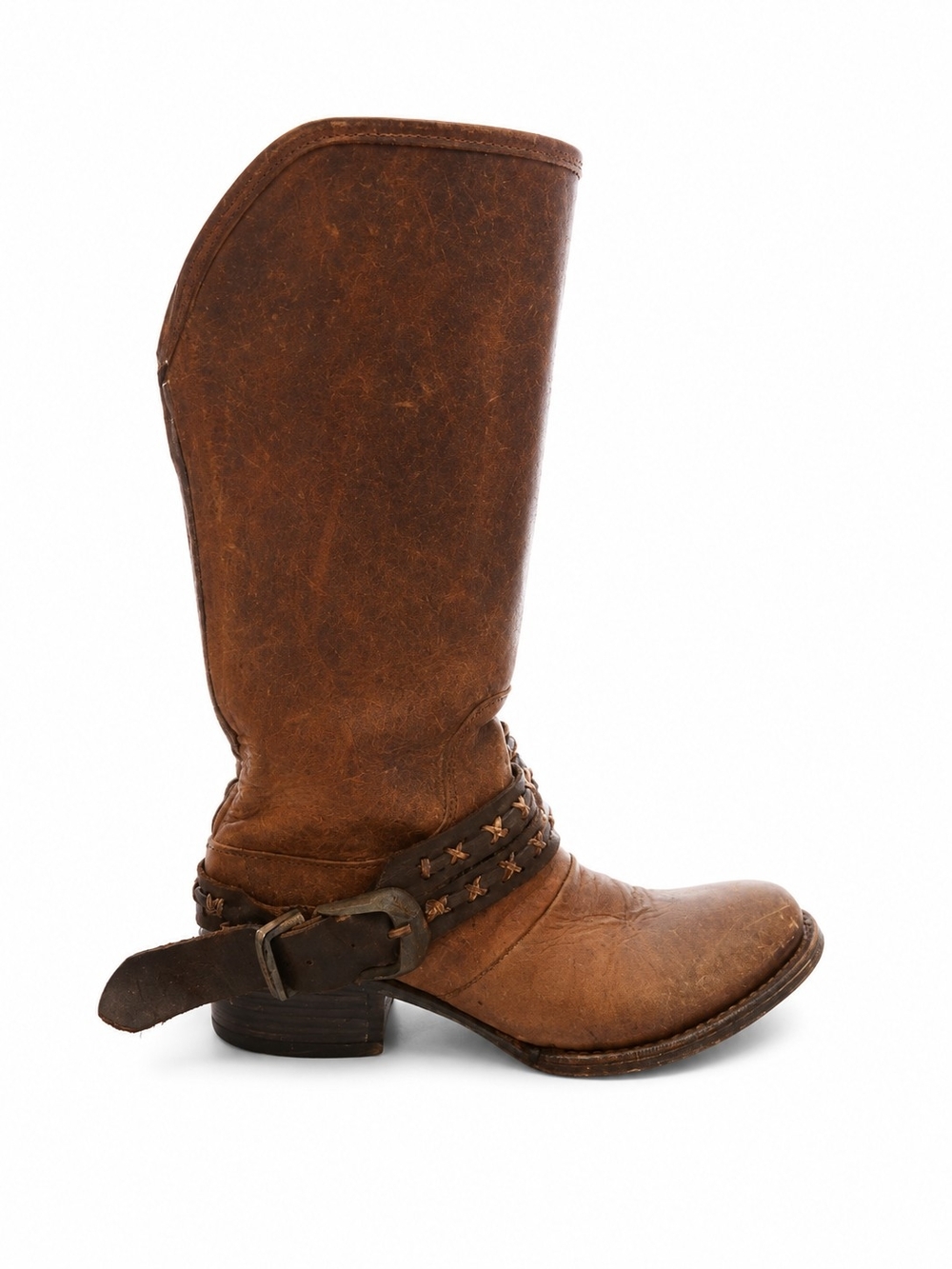Freebird Knox Boots Size 6 Distressed Brown Leather Harness Boots Boho Chic - Picture 4 of 16